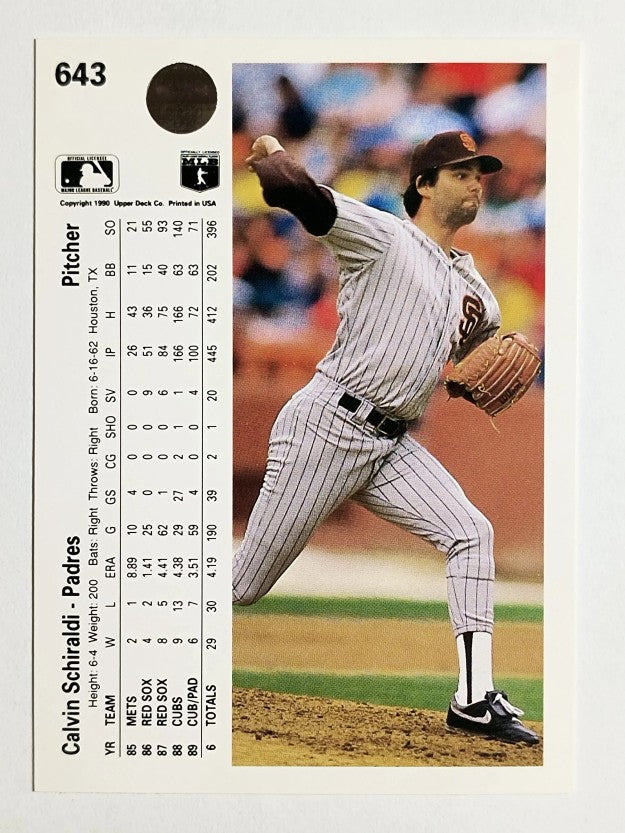 1990 Upper Deck #643 Calvin Schiraldi