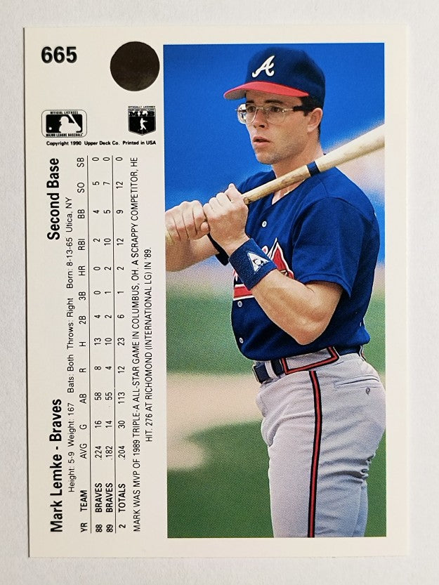1990 Upper Deck #665 Mark Lemke