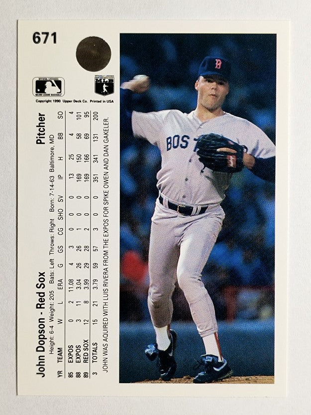 1990 Upper Deck #671 John Dopson