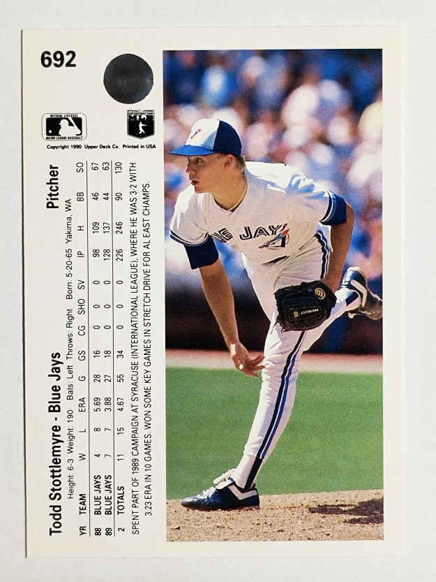 1990 Upper Deck #692 Todd Stottlemyre