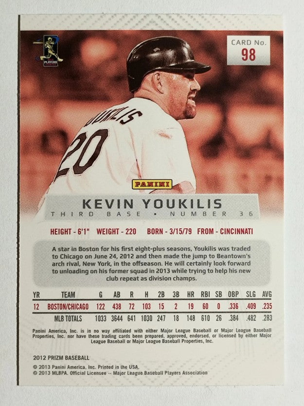 2012 Panini Prizm #98 Kevin Youkilis