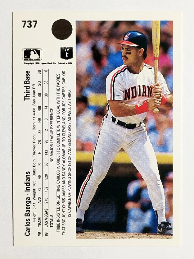 1990 Upper Deck #737 Carlos Baerga RC