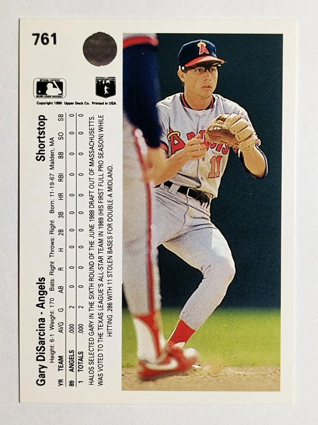 1990 Upper Deck #761 Gary DiSarcina RC