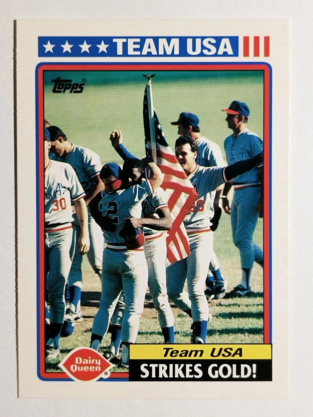 1992 Topps Dairy Queen Team USA #17 Team USA Strikes Gold