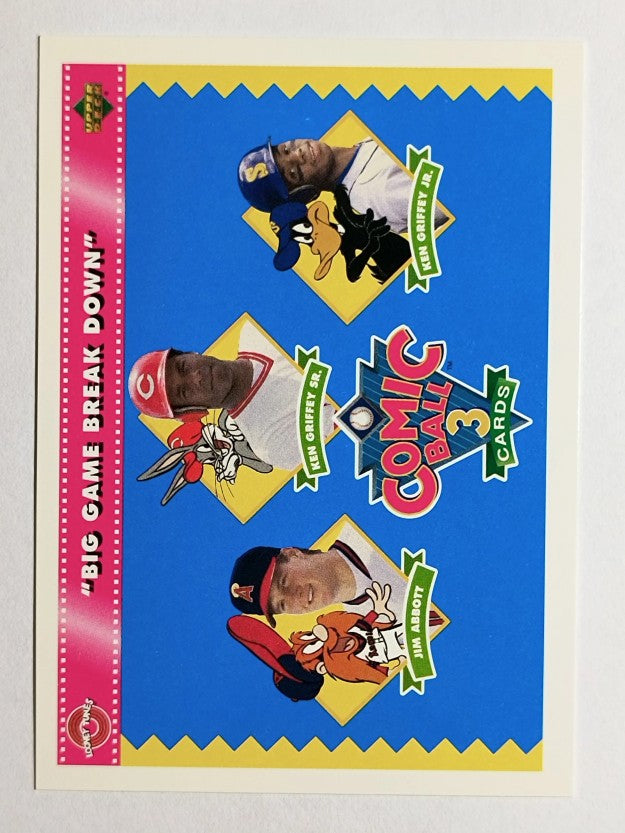 1992 Upper Deck Comic Ball 3 #118 Jim Abbott/Ken Griffey Sr./Ken Griffey Jr.