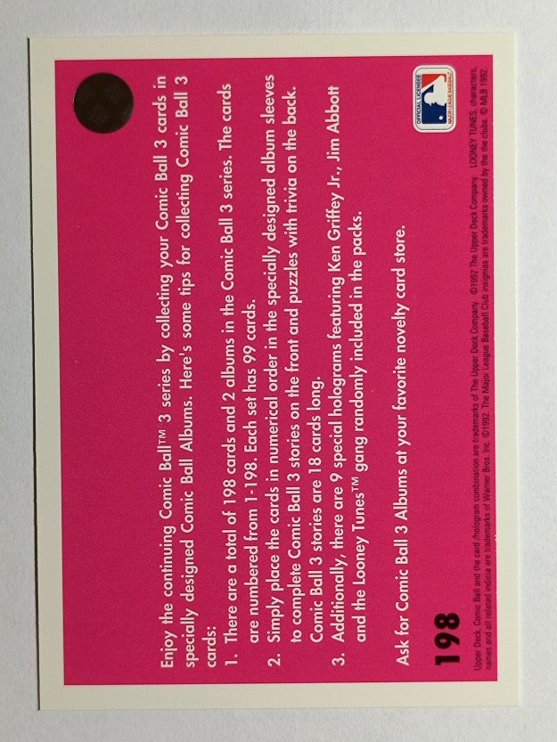 1992 Upper Deck Comic Ball 3 #198 Checklist