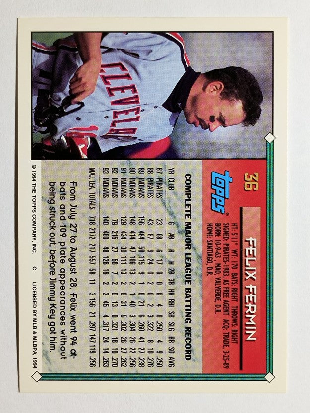 1994 Topps #36 Felix Fermin