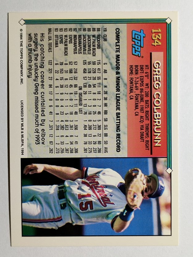 1994 Topps #134 Greg Colbrunn