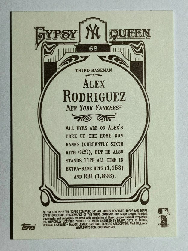 2012 Topps Gypsy Queen #68 Alex Rodriguez