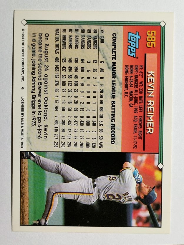 1994 Topps #585 Kevin Reimer