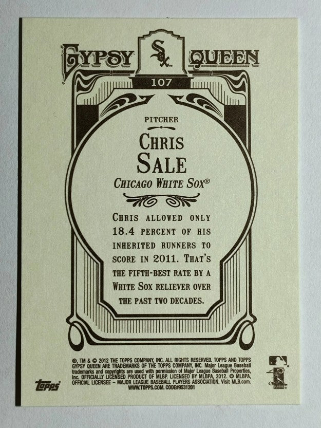 2012 Topps Gypsy Queen #107 Chris Sale