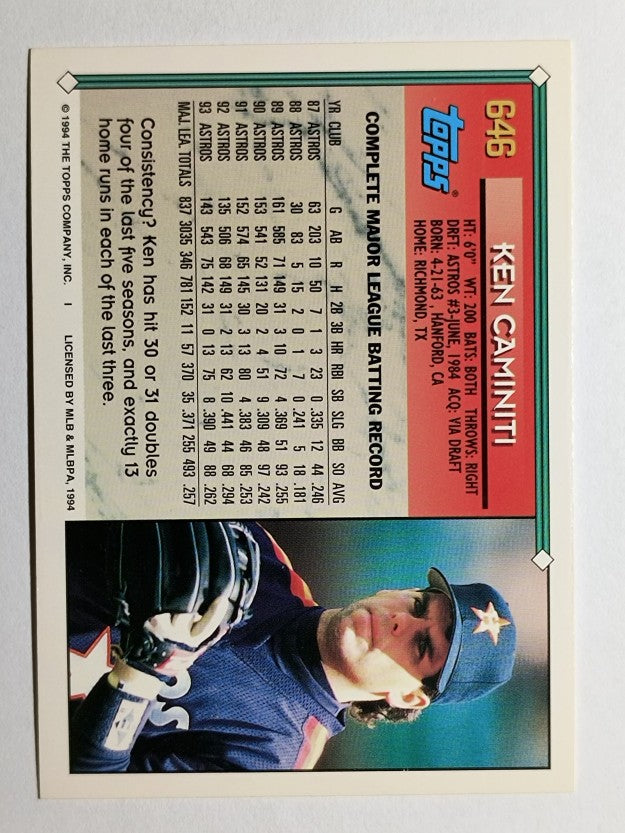 1994 Topps #646 Ken Caminiti