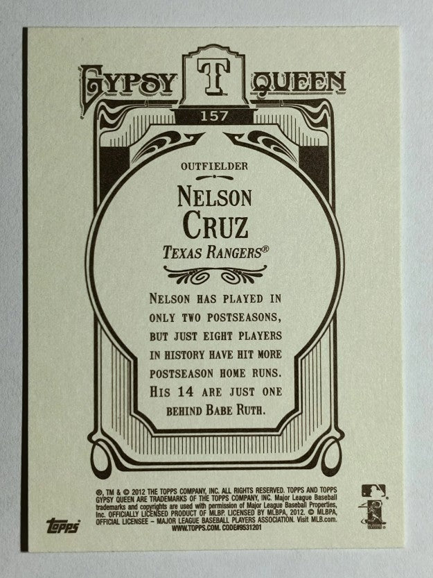 2012 Topps Gypsy Queen #157A Nelson Cruz
