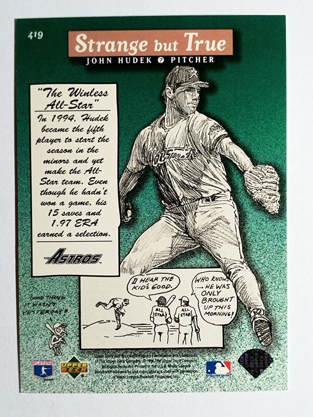 1996 Upper Deck #419 John Hudek SBT