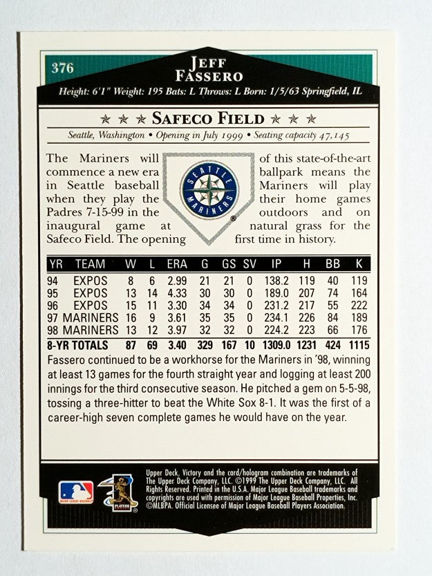 1999 Upper Deck Victory #376 Jeff Fassero