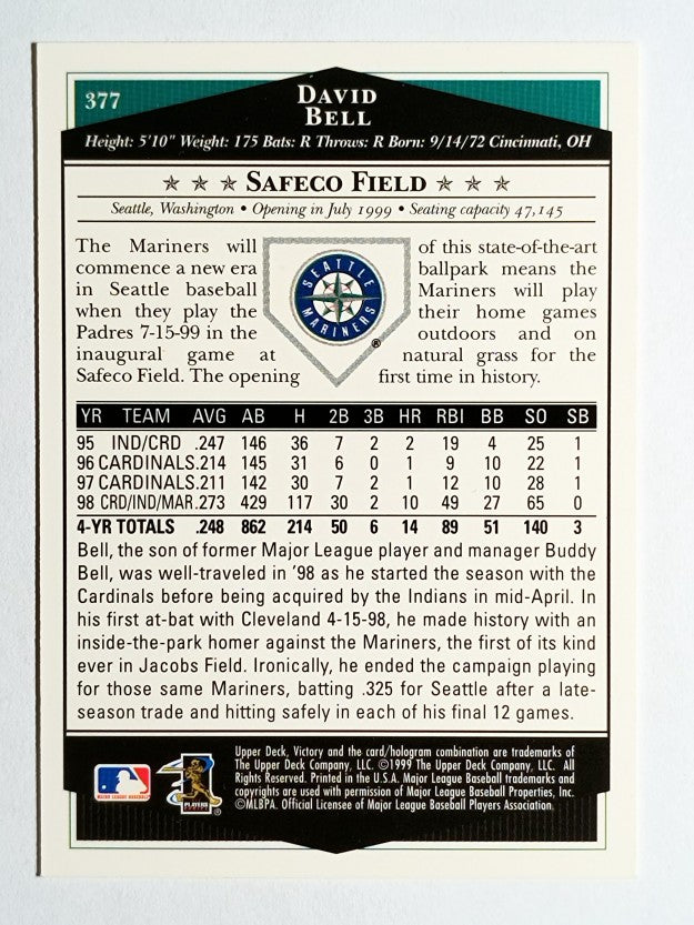 1999 Upper Deck Victory #377 David Bell