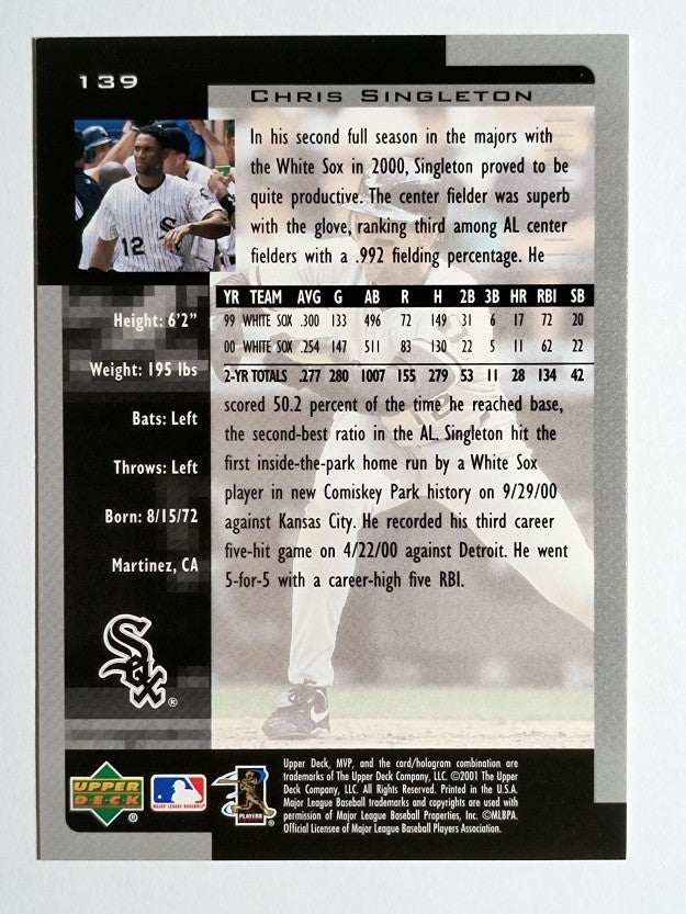 2001 Upper Deck MVP #139 Chris Singleton