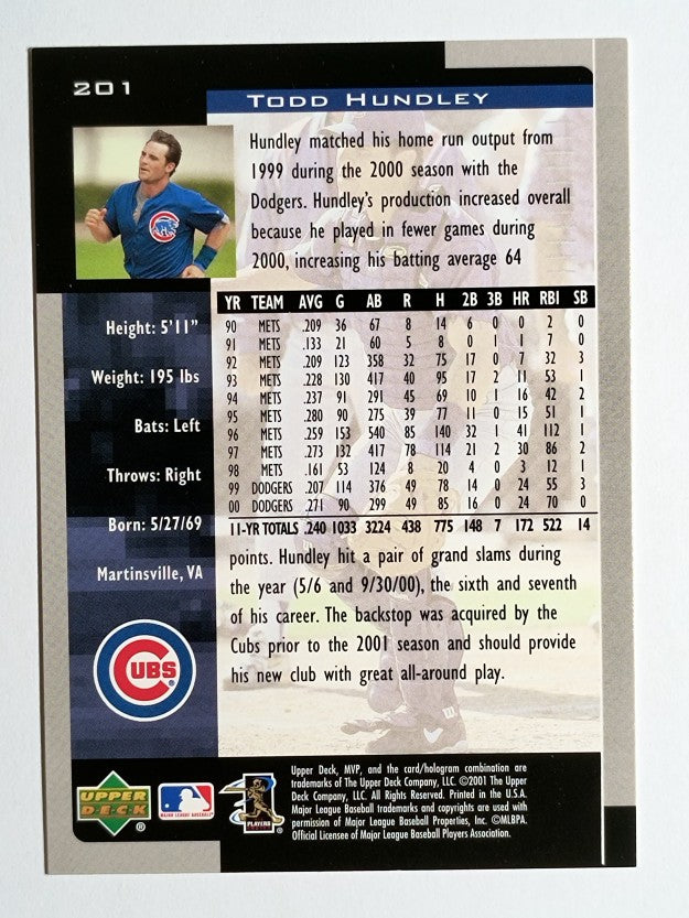 2001 Upper Deck MVP #201 Todd Hundley