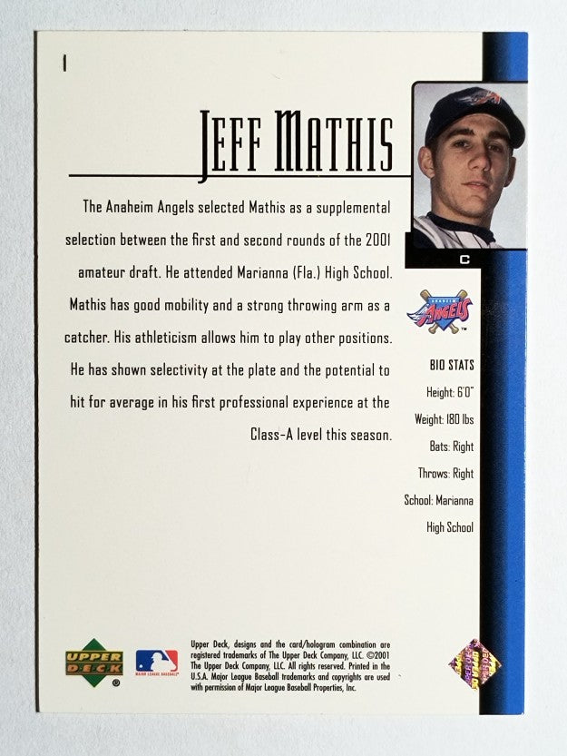 2001 Upper Deck Prospect Premieres #1 Jeff Mathis XRC