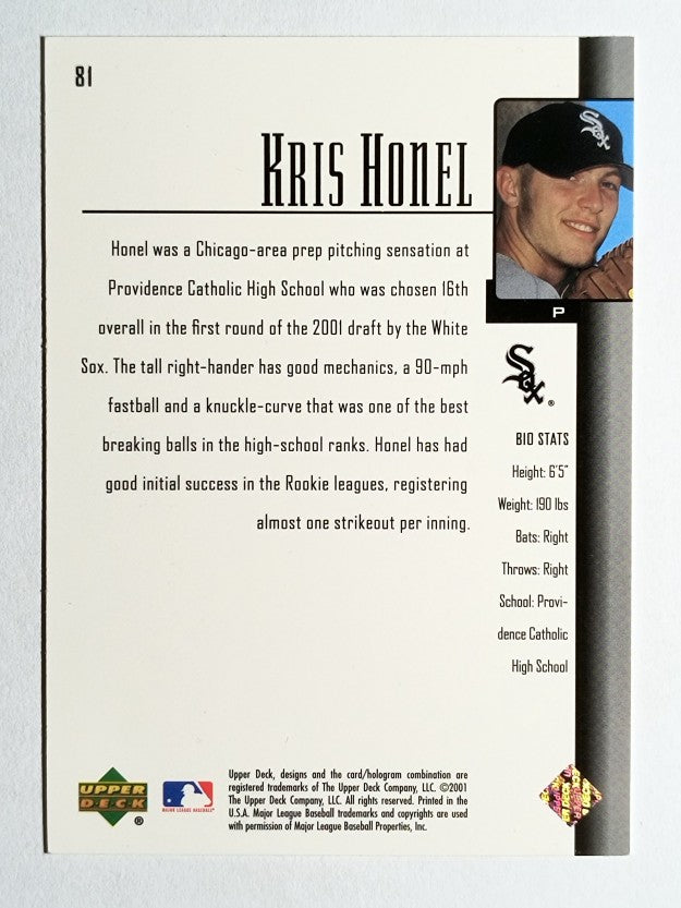 2001 Upper Deck Prospect Premieres #81 Kris Honel XRC