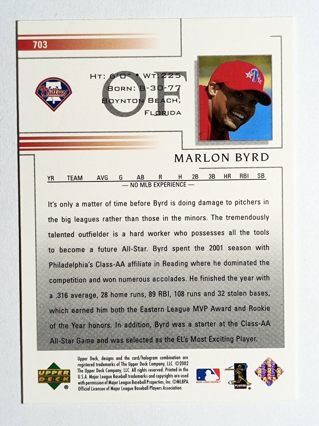 2002 Upper Deck #703 Marlon Byrd