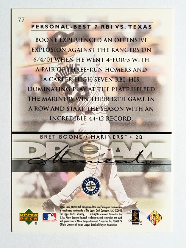 2002 Upper Deck Honor Roll #77 Bret Boone
