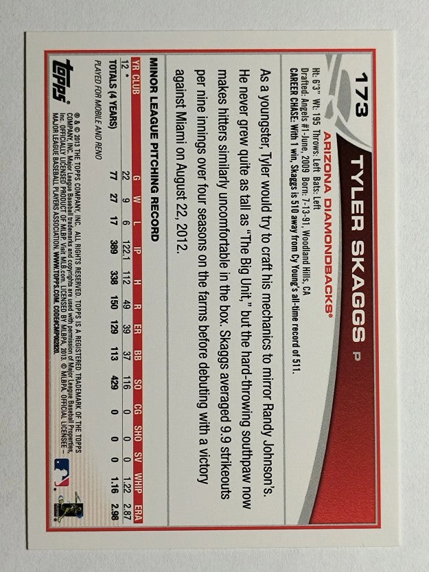 2013 Topps #173 Tyler Skaggs RC
