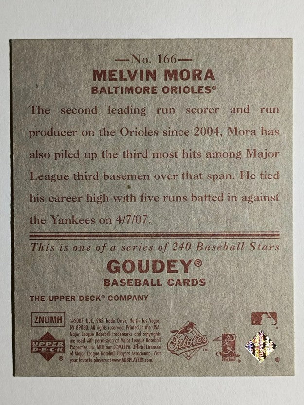 2007 Upper Deck Goudey Red Backs #166 Melvin Mora