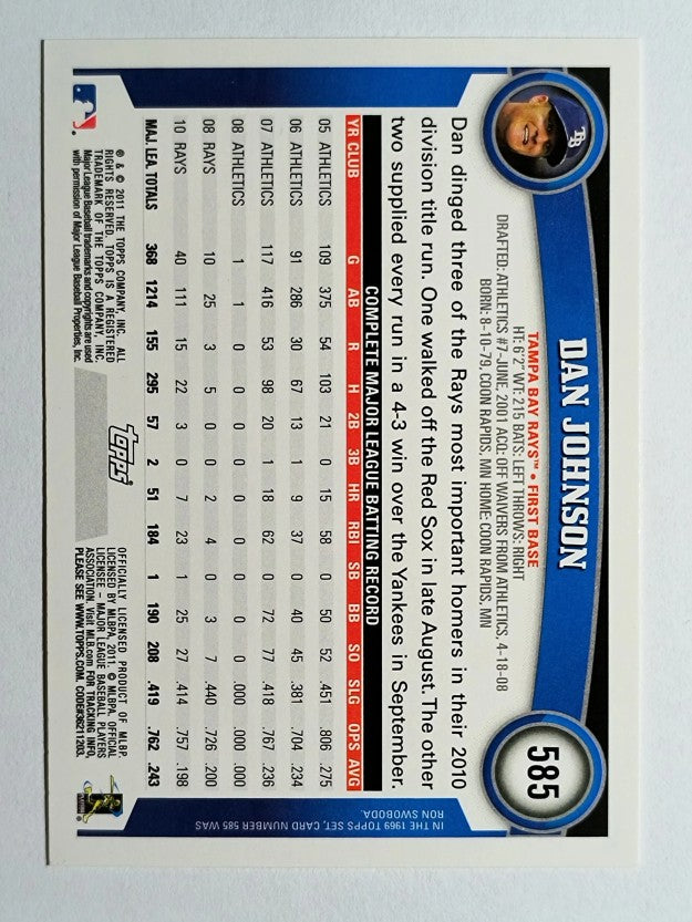 2011 Topps #585 Dan Johnson