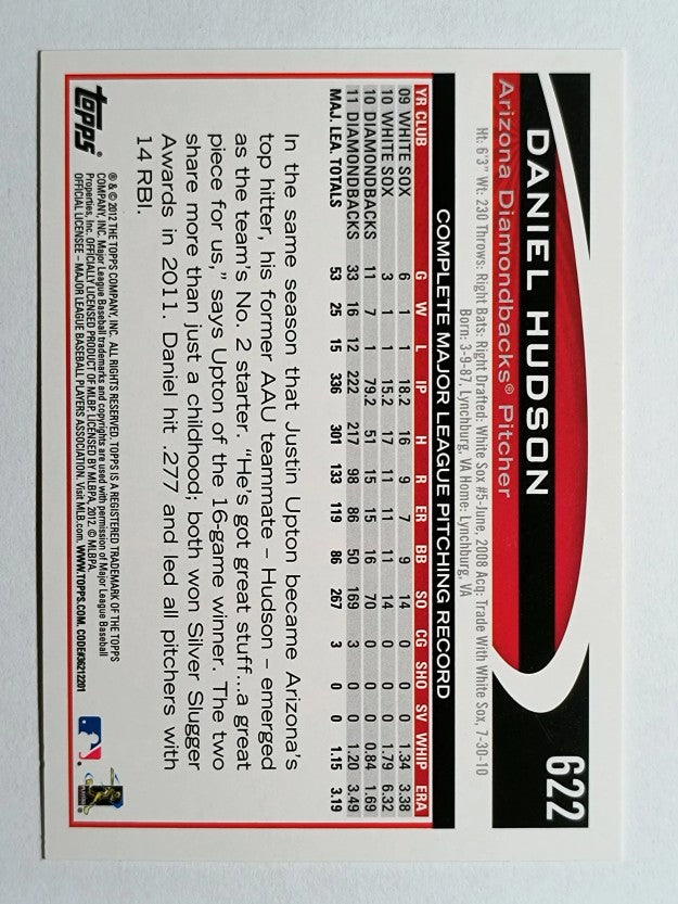 2012 Topps #622 Daniel Hudson