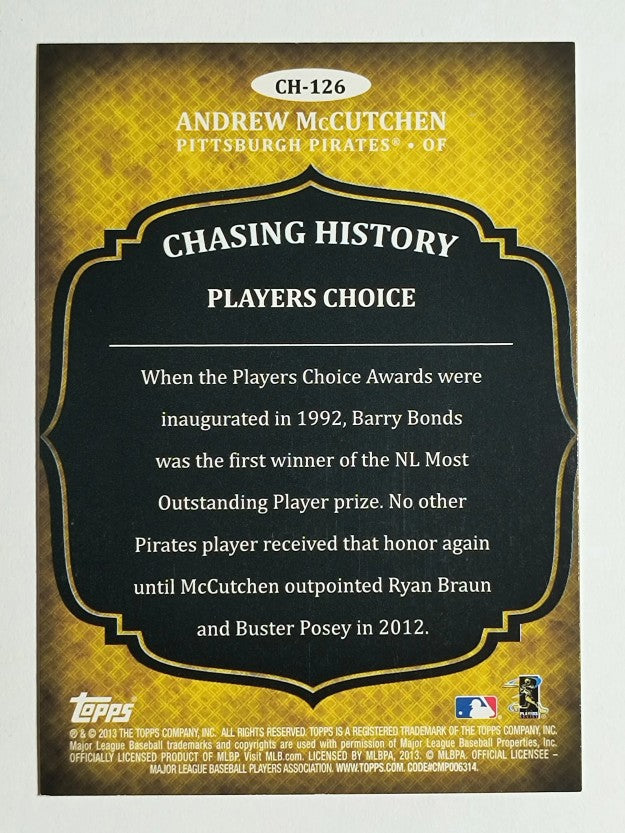 2013 Topps Chasing History #CH126 Andrew McCutchen