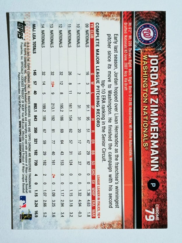 2015 Topps Chrome #79 Jordan Zimmermann