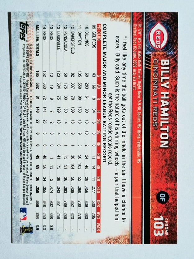 2015 Topps Chrome #103 Billy Hamilton