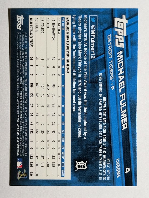 2017 Topps Chrome #4 Michael Fulmer