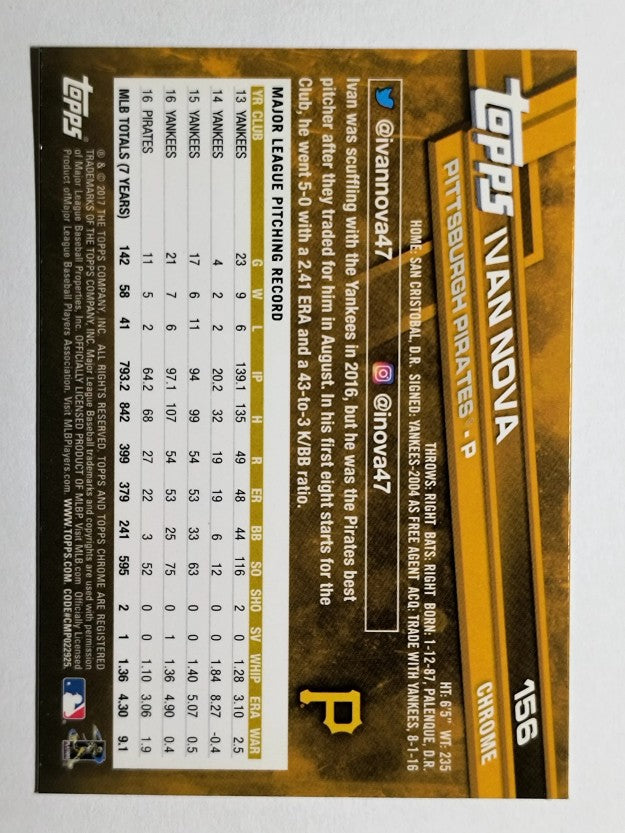 2017 Topps Chrome #156 Ivan Nova