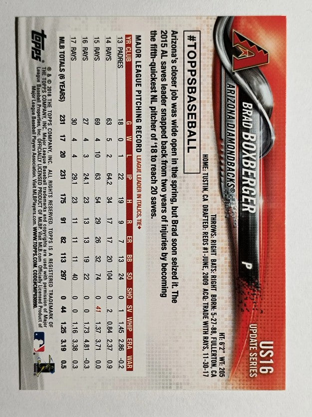 2018 Topps Update #US16 Brad Boxberger