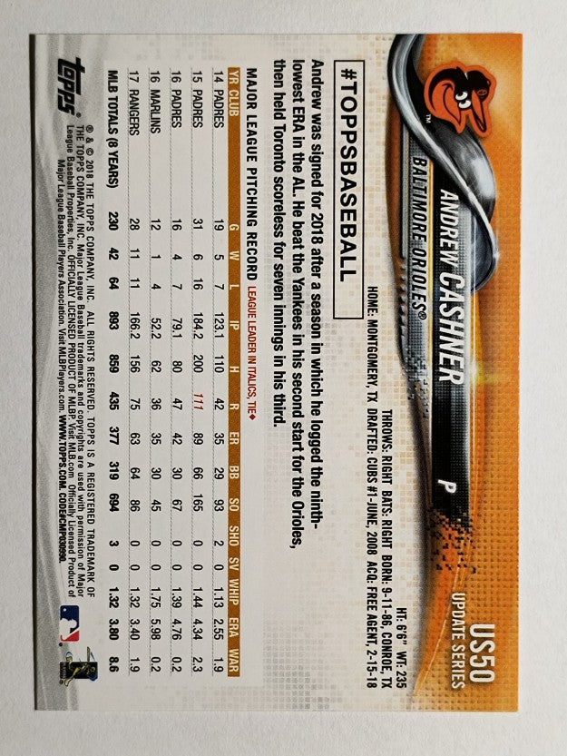 2018 Topps Update #US50 Andrew Cashner