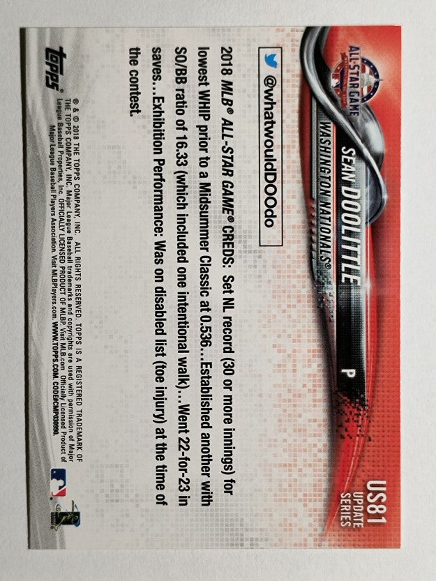 2018 Topps Update #US81 Sean Doolittle AS