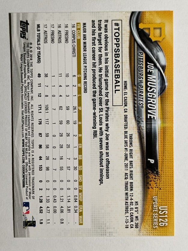 2018 Topps Update #US126 Joe Musgrove