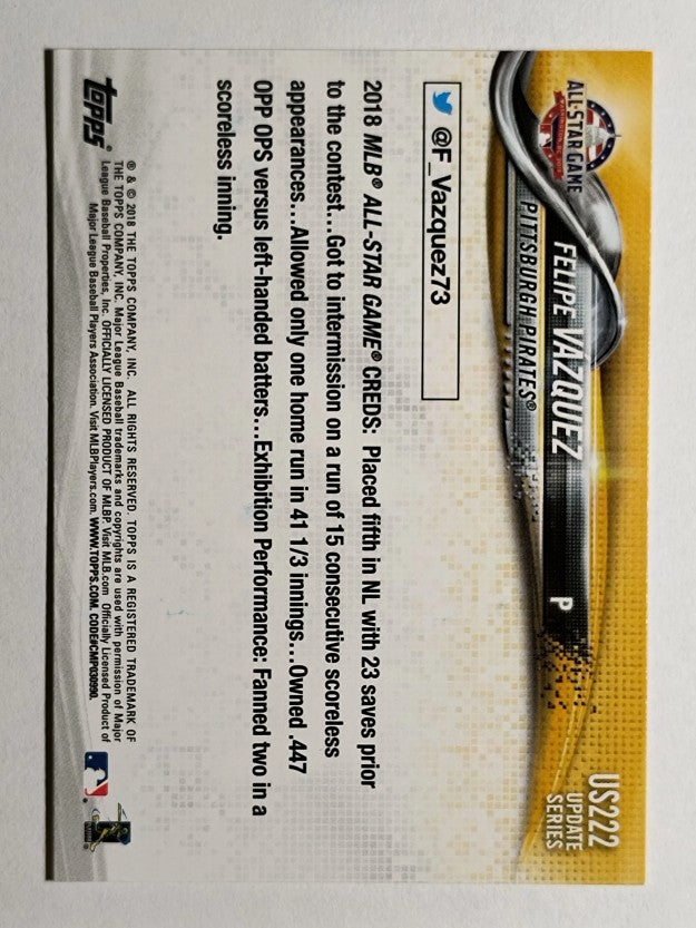 2018 Topps Update #US222 Felipe Vazquez AS