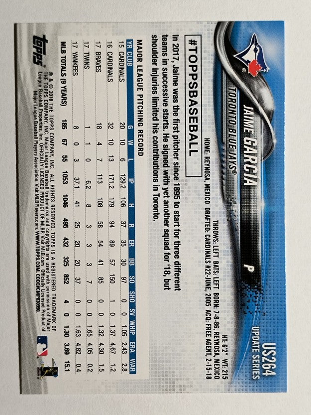 2018 Topps Update #US264 Jaime Garcia