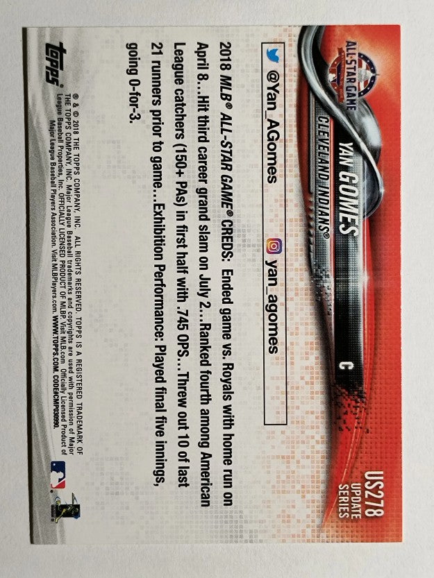 2018 Topps Update #US278 Yan Gomes AS