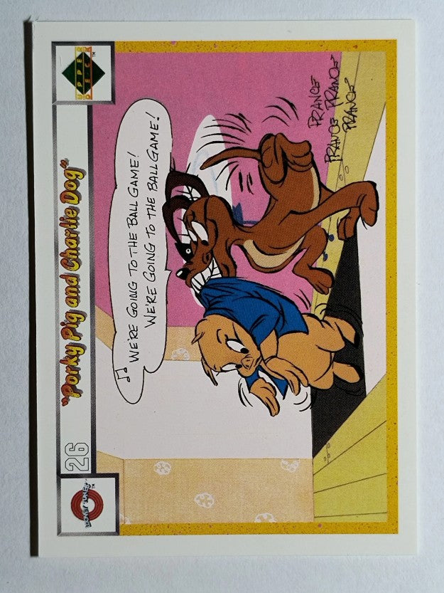 1990 Upper Deck Comic Ball #26 Porky Pig/Charlie the Dog