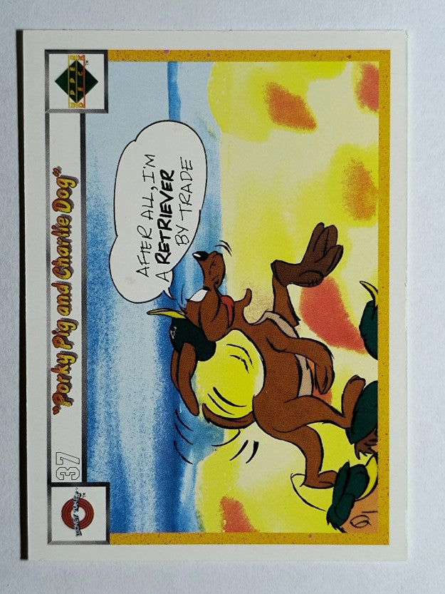 1990 Upper Deck Comic Ball #37 Porky Pig/Charlie the Dog