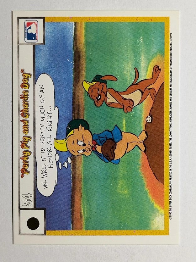 1990 Upper Deck Comic Ball #39 Porky Pig/Charlie the Dog