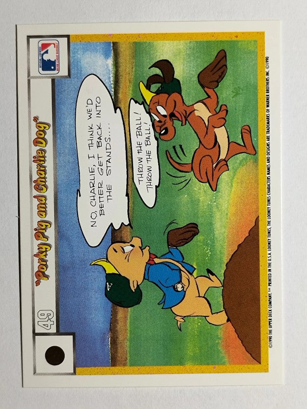 1990 Upper Deck Comic Ball #40 Porky Pig/Charlie the Dog