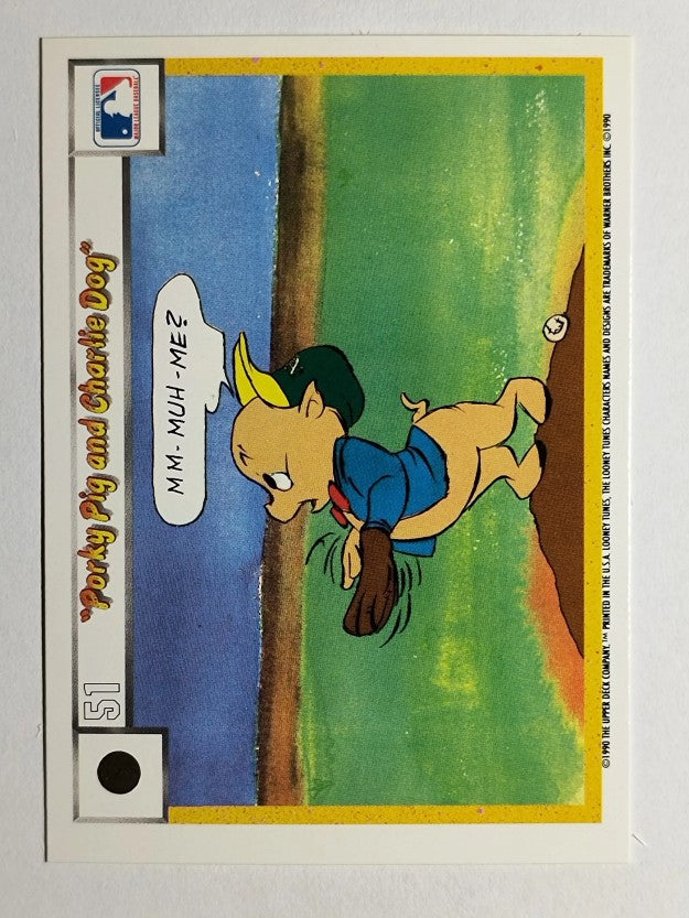 1990 Upper Deck Comic Ball #42 Porky Pig/Charlie the Dog