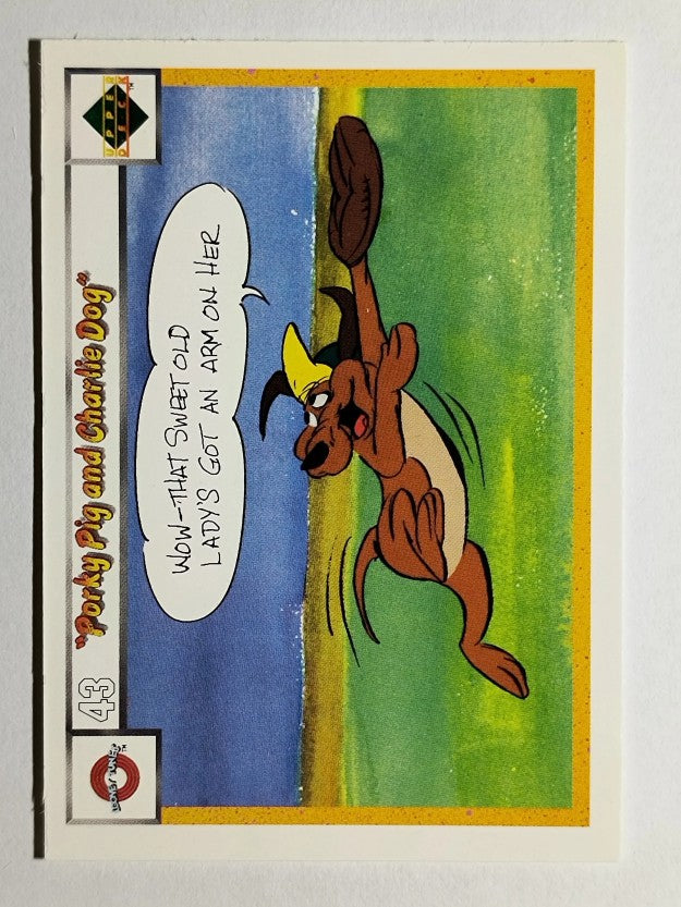 1990 Upper Deck Comic Ball #43 Porky Pig/Charlie the Dog