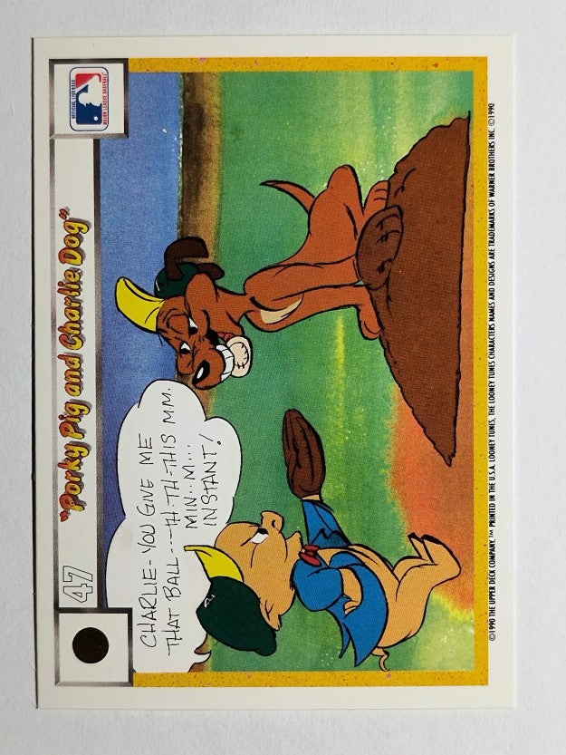 1990 Upper Deck Comic Ball #44 Porky Pig/Charlie the Dog