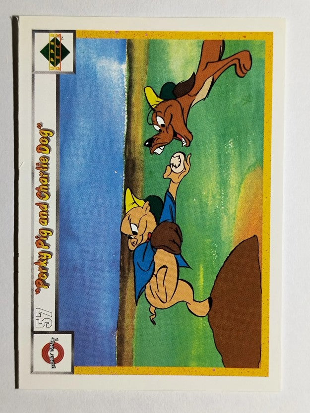 1990 Upper Deck Comic Ball #57 Porky Pig/Charlie the Dog